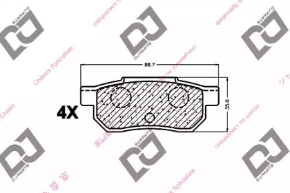 Комплект тормозных колодок DJ PARTS BP1215